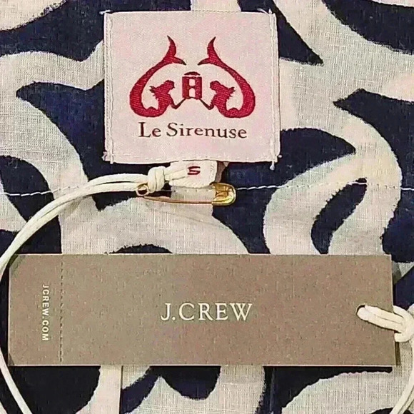 Le Sirenuse by J.Crew 100% Cotton 3/4 Sleeve V-Neck Patterned Dress $150 - Picture 11 of 14